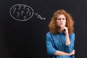 women thinking about something